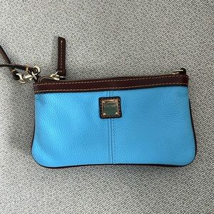 Dooney and Bourke Belvedere Large Slim Wristlet Wallet Clutch in Caribbean Blue